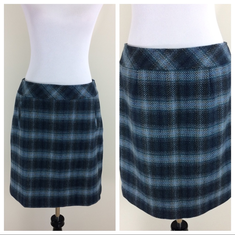 Talbots Women's SZ 10 Wool Blend Blue/Green/Skirt